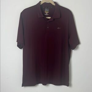 Greg Norman For Tasso Elba Burgundy Short Sleeve Play Dry Polo Golf Shirt Sz XXL